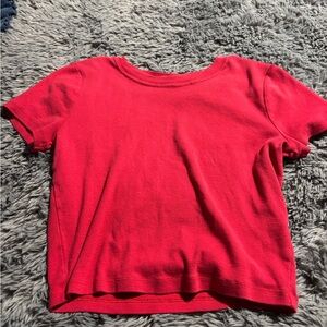 red hollister crop top